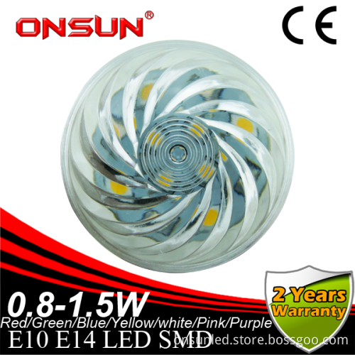 Manufacture 20led 1.2w E14 60v high power attractions led dot light transparent 45mm diameter amusement lighting led bulb